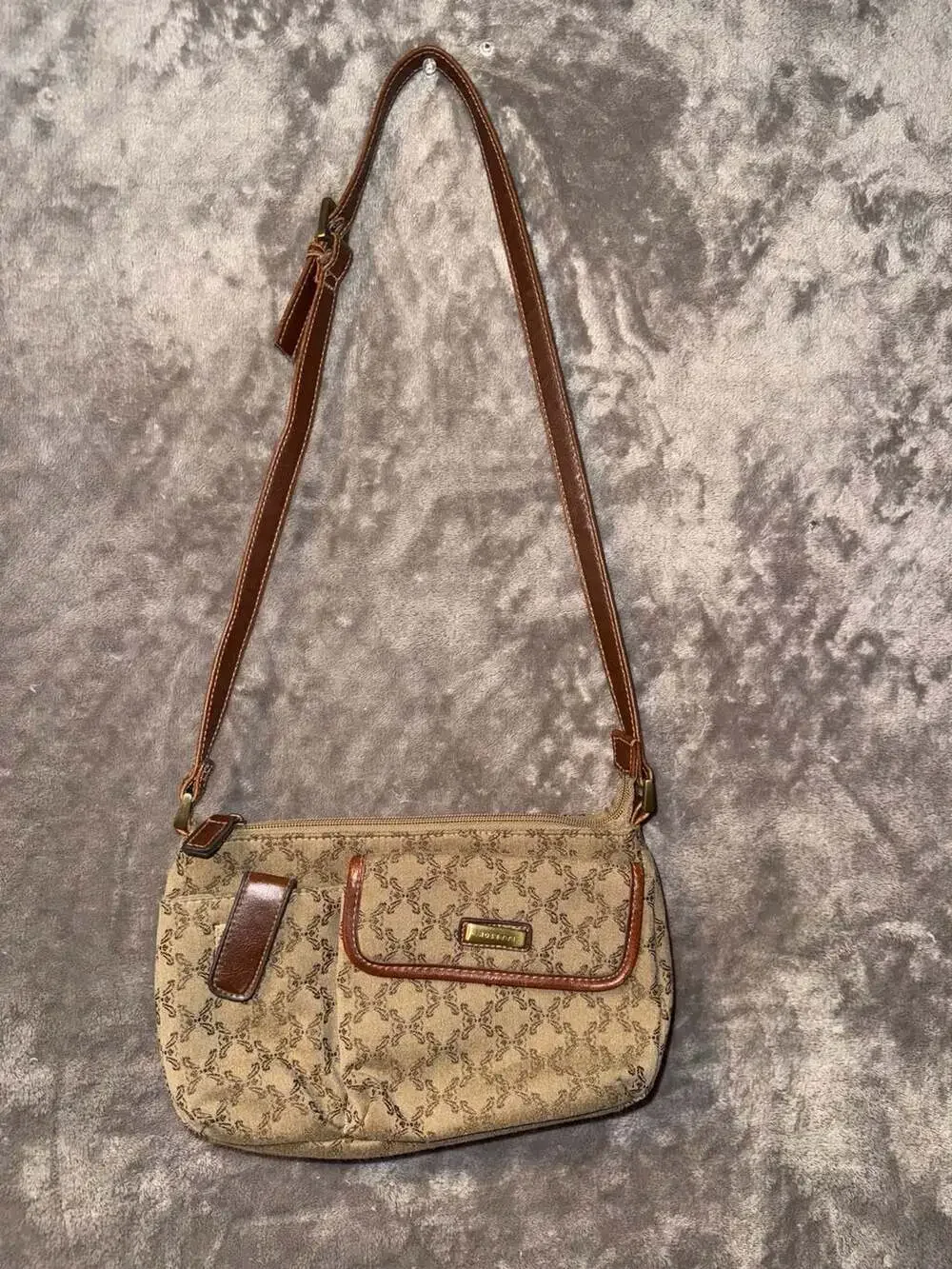 Rosetti Monogram Print Crossbody Bag with Built-in Wallet